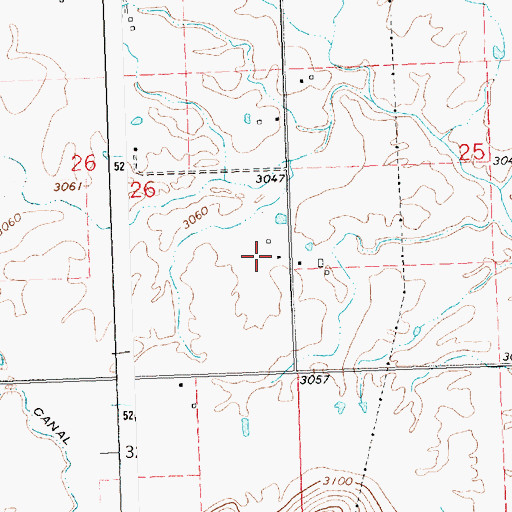 Topographic Map of 21N21W26DAD_01 Well, MT