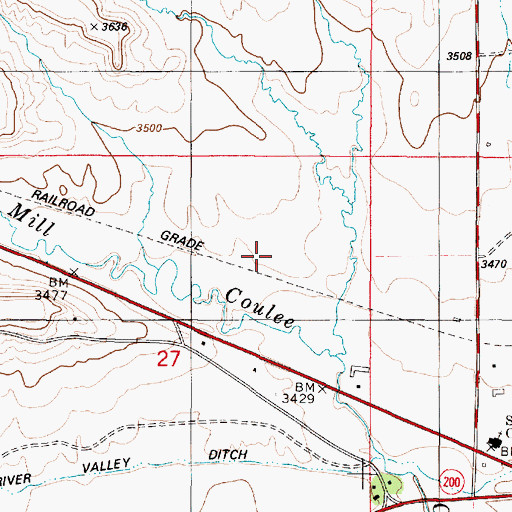 Topographic Map of 21N01W27A___01 Well, MT