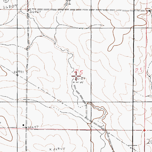 Topographic Map of 21N46E25CAAC01 Well, MT