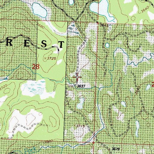 Topographic Map of 21N17W28ADDC01 Well, MT