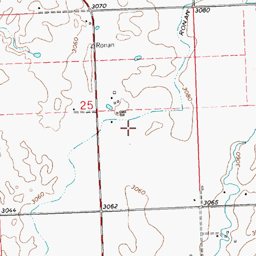 Topographic Map of 21N20W25DBAD03 Well, MT