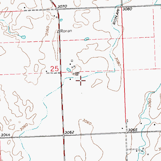 Topographic Map of 21N20W25DBAD01 Well, MT