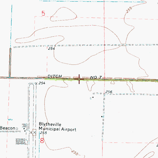 Topographic Map of Ditch Number 7, AR