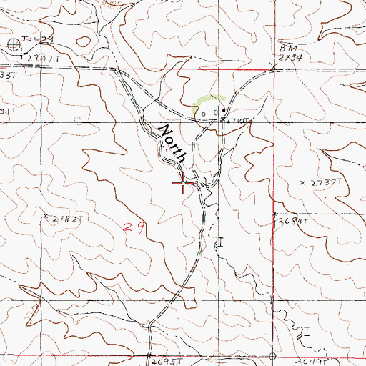 Topographic Map of 21N46E29ACDA01 Well, MT