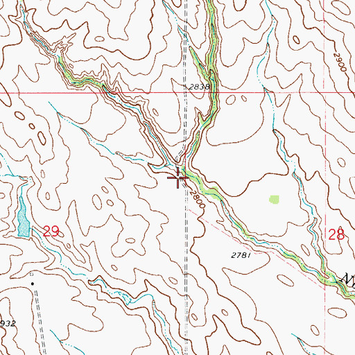 Topographic Map of 21N53E29ADAD01 Well, MT