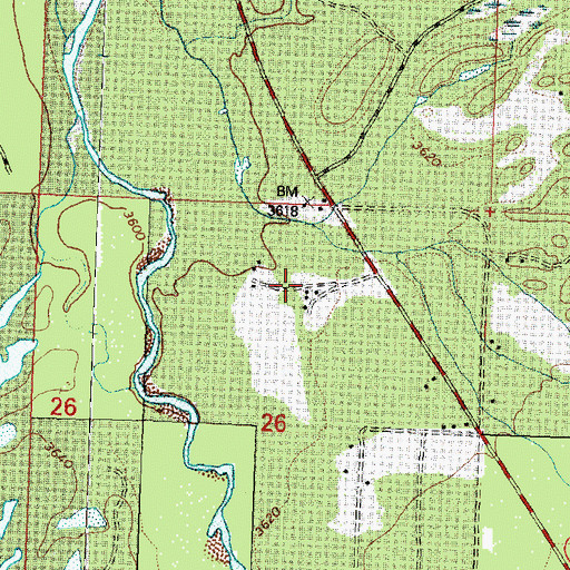 Topographic Map of 21N17W26ABCD01 Well, MT