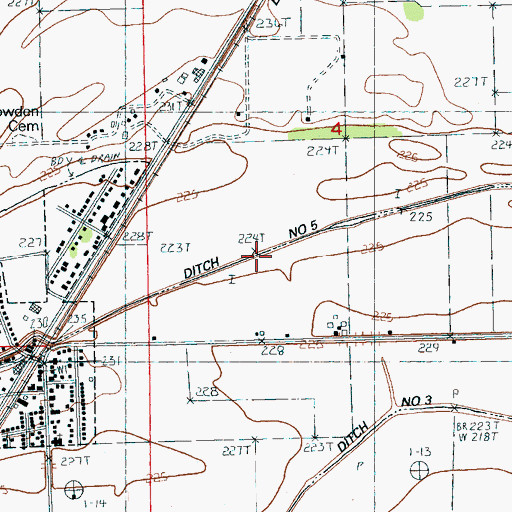 Topographic Map of Ditch Number 7, AR