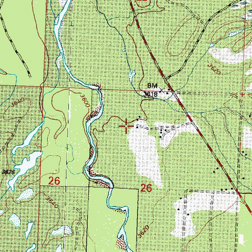 Topographic Map of 21N17W26BADA01 Well, MT