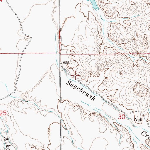Topographic Map of 21N59E30BBCA01 Well, MT
