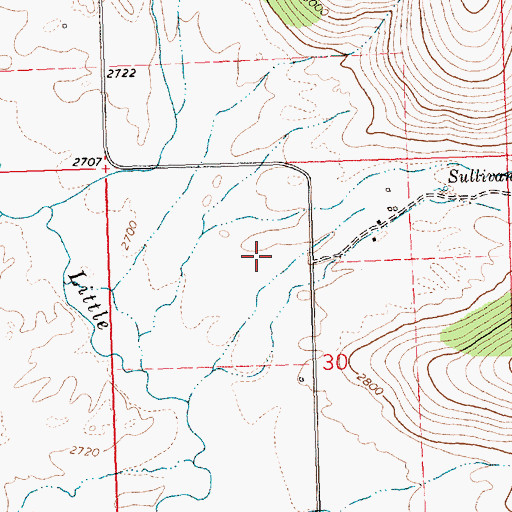 Topographic Map of 21N22W30BAD_01 Well, MT