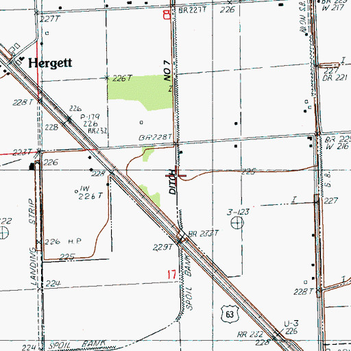 Topographic Map of Ditch Number 7, AR