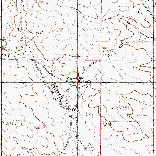 Topographic Map of 21N46E29AACA01 Well, MT