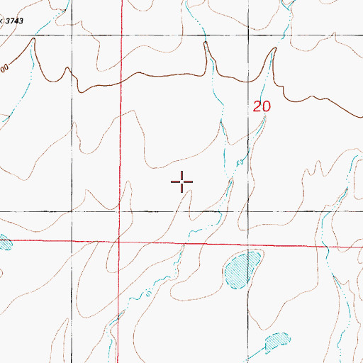 Topographic Map of 21N02W20C___01 Well, MT