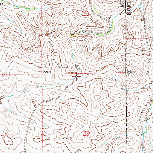 Topographic Map of 21N60E29BABA01 Well, MT