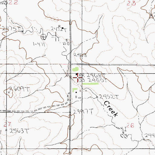Topographic Map of 21N48E26BBBC01 Well, MT