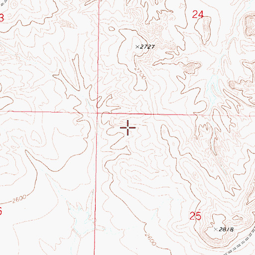 Topographic Map of 21N40E25BBA_01 Well, MT