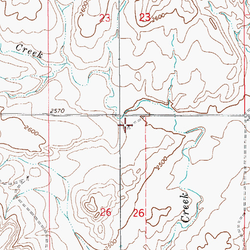 Topographic Map of 21N56E26BAAC01 Well, MT
