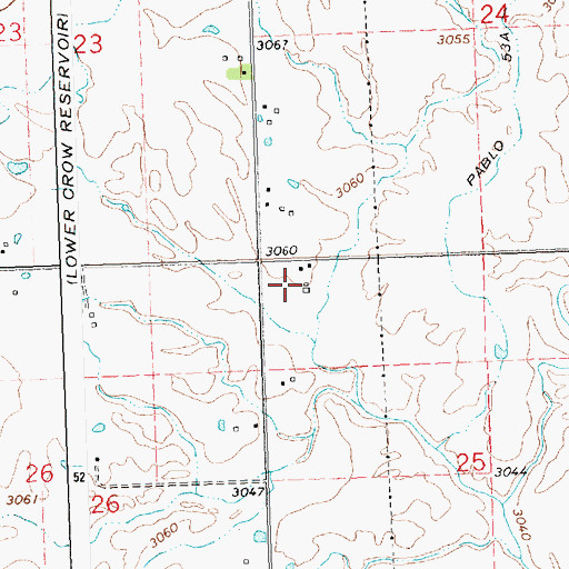Topographic Map of 21N21W25BBB_01 Well, MT