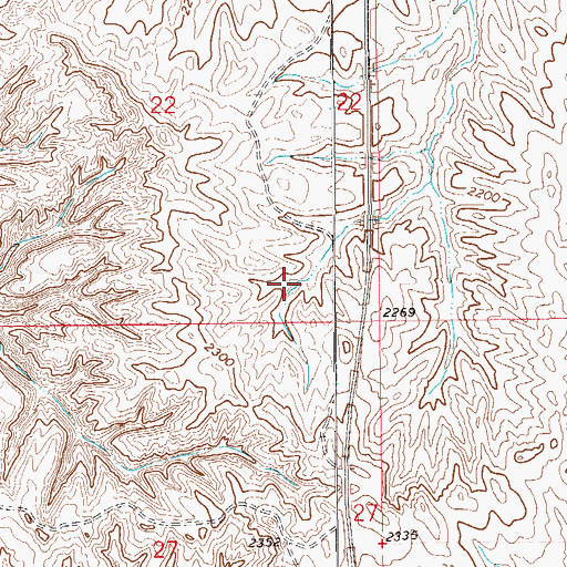 Topographic Map of 21N59E22DDC_01 Well, MT