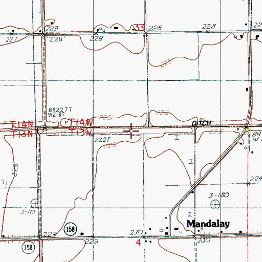 Topographic Map of Ditch Number 7, AR