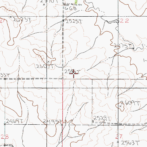 Topographic Map of 21N48E22CCCD01 Well, MT