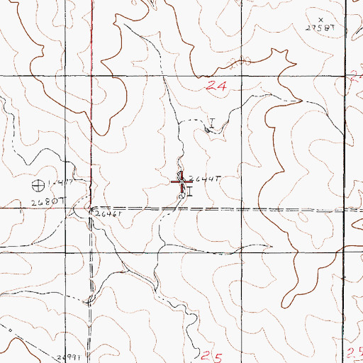 Topographic Map of 21N46E24CDCA01 Well, MT