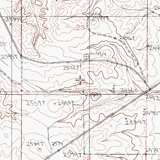 Topographic Map of 21N50E23CDDC01 Well, MT