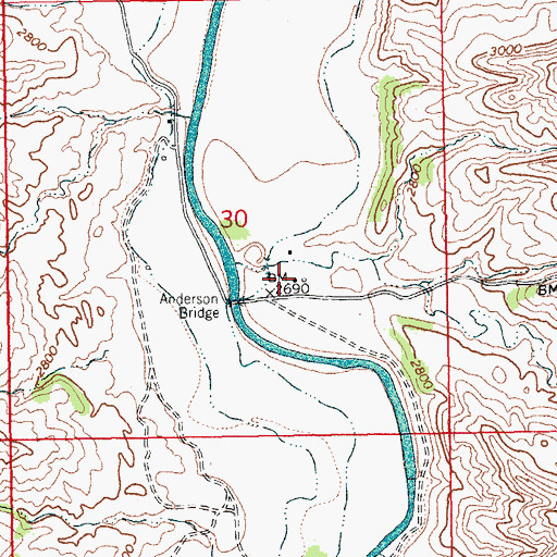 Topographic Map of 21N17E30DBDB01 Well, MT