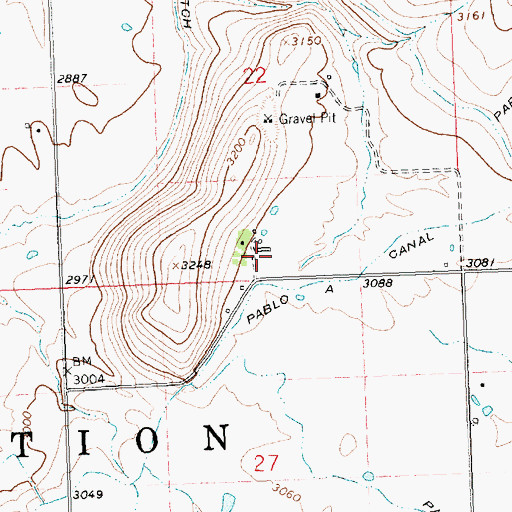 Topographic Map of 21N21W22DCC_01 Well, MT
