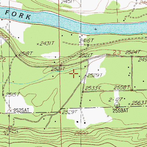 Topographic Map of 21N29W23CBDC01 Well, MT