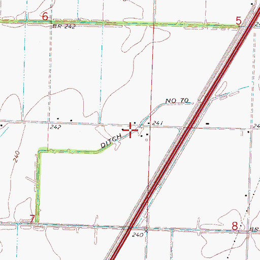 Topographic Map of Ditch Number 70, AR
