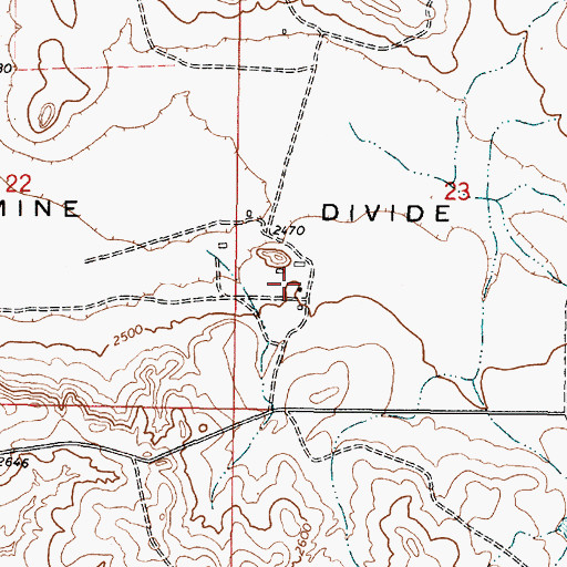 Topographic Map of 21N44E23CBCD01 Well, MT