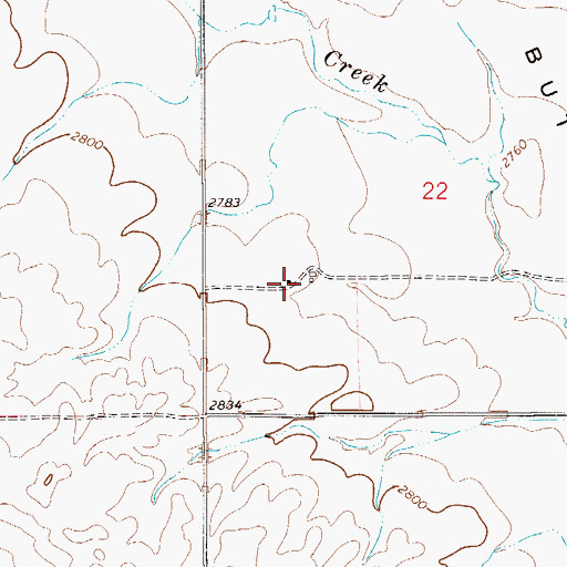 Topographic Map of 21N54E22CBDD01 Well, MT