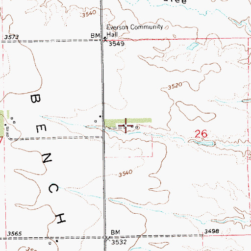 Topographic Map of 21N15E26BCDC01 Well, MT