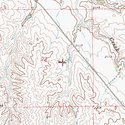 Topographic Map of 21N59E23DBAA01 Well, MT