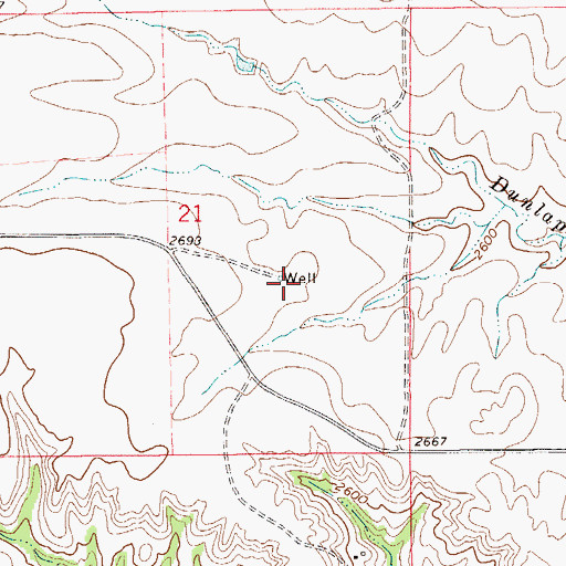 Topographic Map of 21N56E21DBAD01 Well, MT