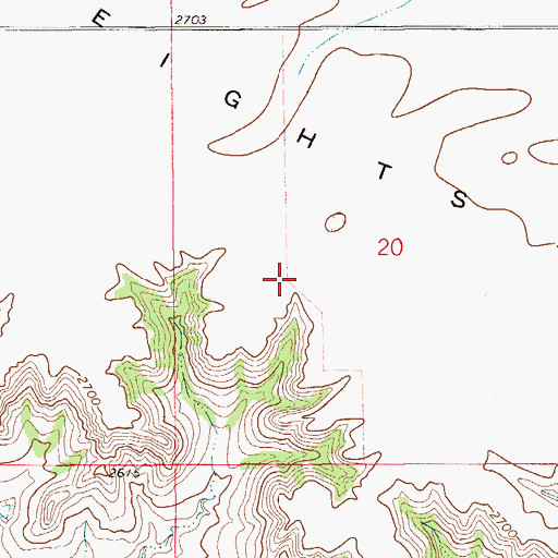 Topographic Map of 21N56E20CABC01 Well, MT