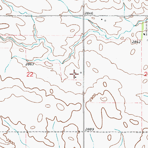 Topographic Map of 21N53E22DAAB01 Well, MT