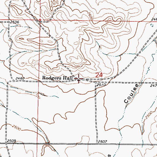 Topographic Map of 21N44E24BDCC01 Well, MT