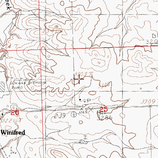 Topographic Map of 21N18E25BACD01 Well, MT