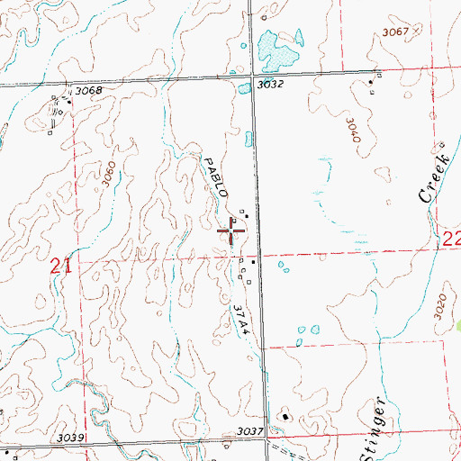 Topographic Map of 21N20W21ADD_01 Well, MT