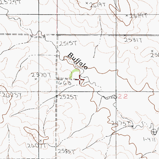 Topographic Map of 21N48E22BCAC01 Well, MT