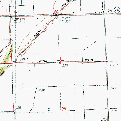 Topographic Map of Ditch Number 71, AR