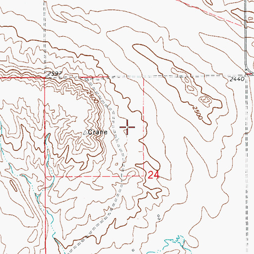 Topographic Map of 21N56E24BADC01 Well, MT