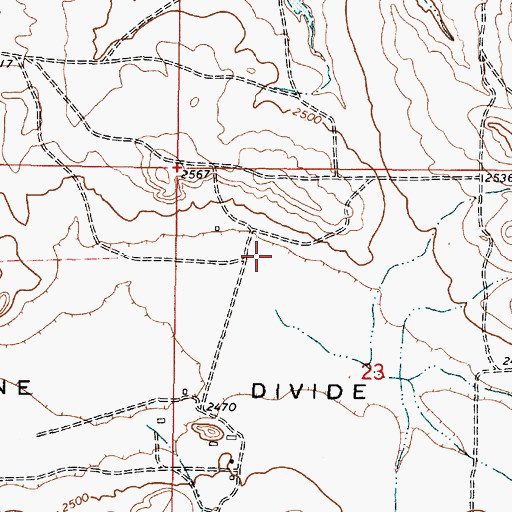 Topographic Map of 21N44E23BBDC01 Well, MT