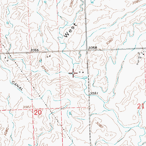 Topographic Map of 21N20W20AADA01 Well, MT