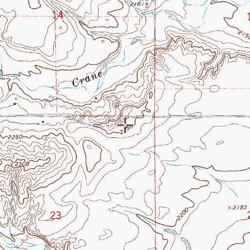 Topographic Map of 21N57E23AA__01 Well, MT