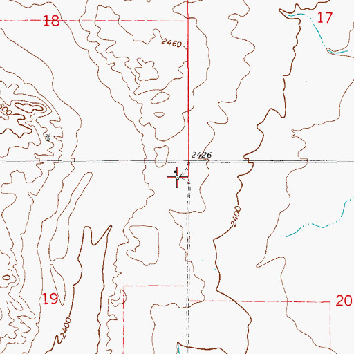 Topographic Map of 21N57E19AAAA01 Well, MT