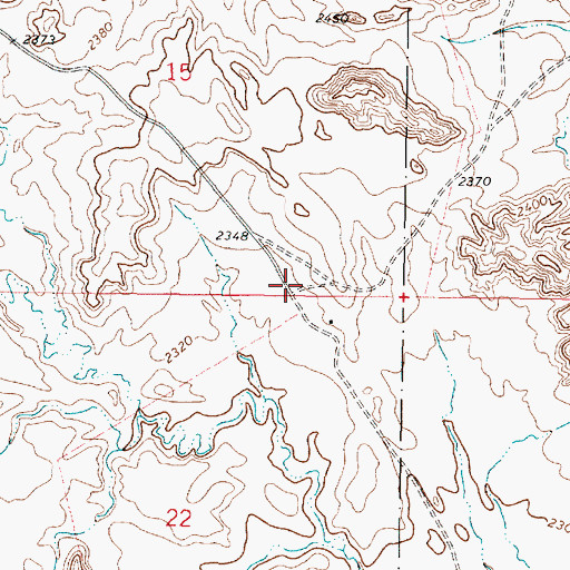 Topographic Map of 21N42E15DDCC01 Well, MT