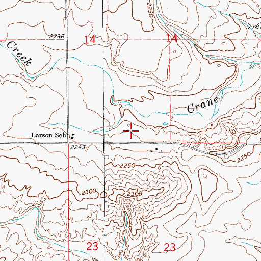 Topographic Map of 21N57E14CDCC01 Well, MT